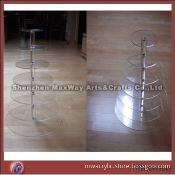 Transparent combined 7 tier lucite wedding cupcake stand